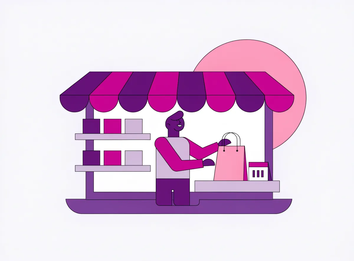 Un escaparate digital con su toldo, como una tienda online Un escaparate digital con su toldo, como una tienda online
