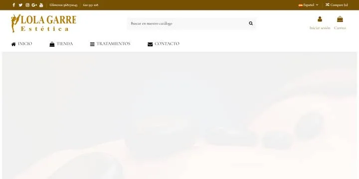 Portada de la web de Lola Garre Estética