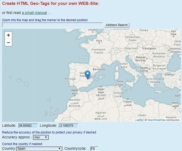Generador de marcado Geoposicionamiento en el desarrollo web