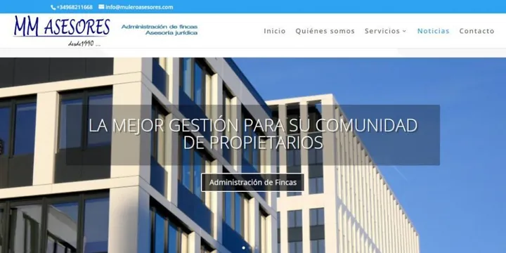 Portada de la web de Mulero Asesores Portada de la web de Mulero Asesores