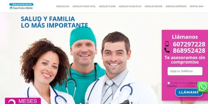 Portada de la web de Seguro Familia Portada de la web de Seguro Familia